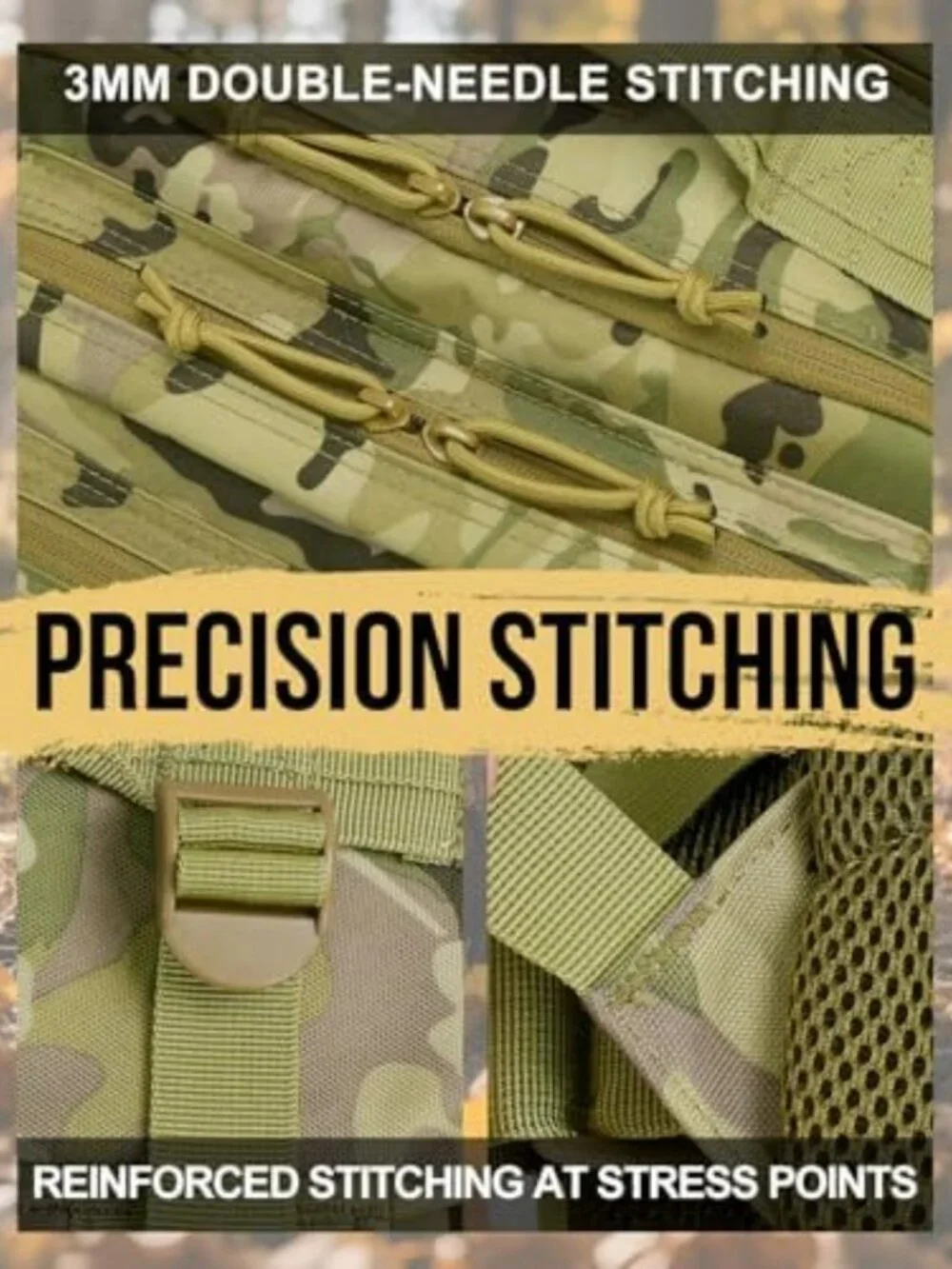 Tactical Military Backpack, Durable Molle Rucksack for Hiking, Camping, Travel